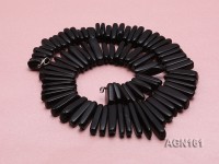 8-30mm black tooth shapes agate necklace