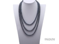 8mm blueish black round freshwater pearl necklace