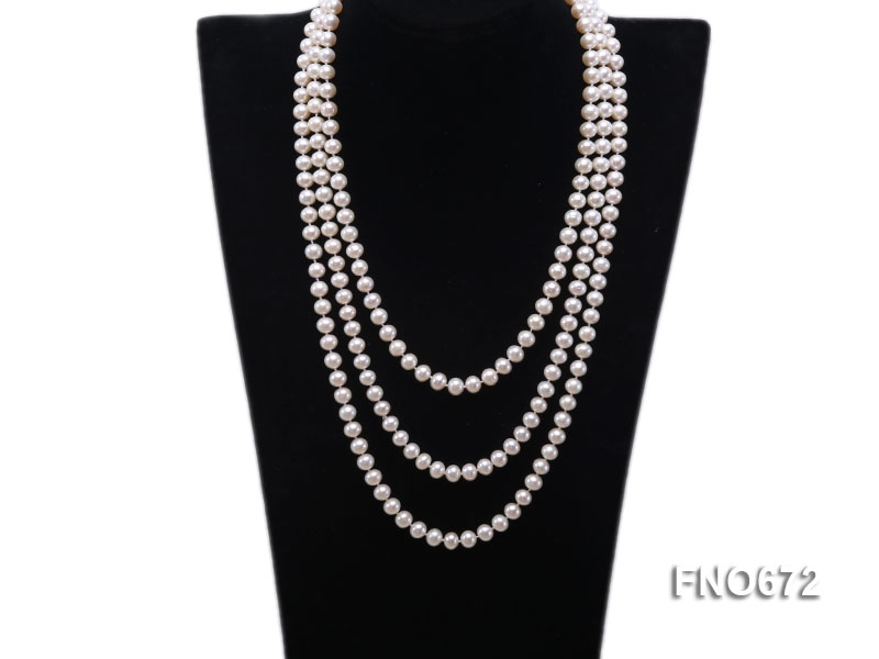 8mm natural white round freshwater pearl necklace