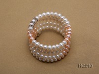 4 strand 5-6mm white and pink freshwater pearl bracelet