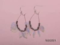 Drop-shaped Moonstone Pieces Earrings with Sterling Silver Hooks