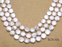Wholesale 16x16mm Classic White Coin-shaped Cultured Freshwater Pearl String