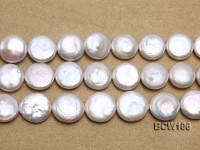 Wholesale 16x16mm Classic White Coin-shaped Cultured Freshwater Pearl String