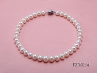 Super-size 13mm Classic White Round Freshwater Pearl Necklace