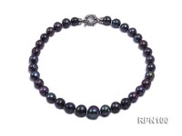 10-13mm Mysterious Black Round Freshwater Pearl Necklace