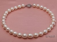 Classic 11.5-13.5mm White Oval Cultured Freshwater Pearl Necklace