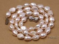 natural 6*8mm white freshwater pearl single strand necklace