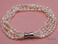 Multi-strand 6x8mm White Cultured Freshwater Pearl Necklace