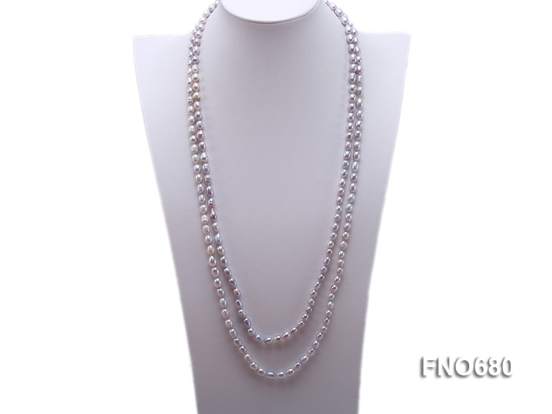 7*8mm silver rice freshwater pearl necklace