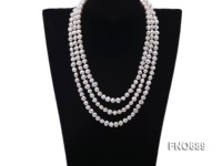 8.5mm natural white flat freshwater pearl necklace