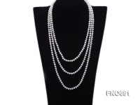 6.5mm natural white round freshwater pearl necklace