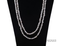 6mm natural white flat freshwater pearl necklace