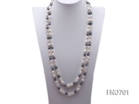8*11mm white and black baroque freshwater pearl necklace