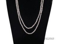 5mm natural white round freshwater pearl necklace
