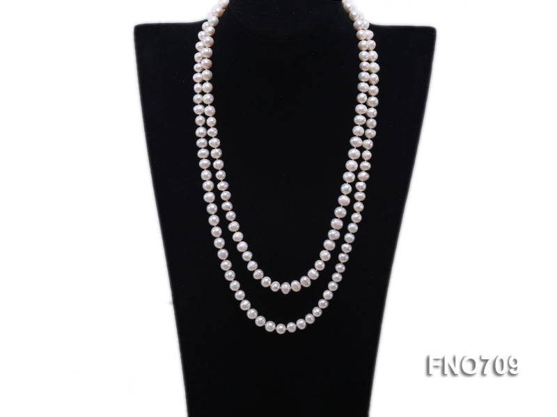 8-9mm natural white round freshwater pearl necklace