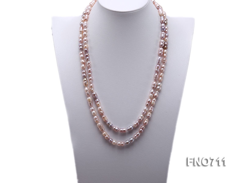 7.5*13.5mm natural lavender peanut shape freshwater pearl necklace