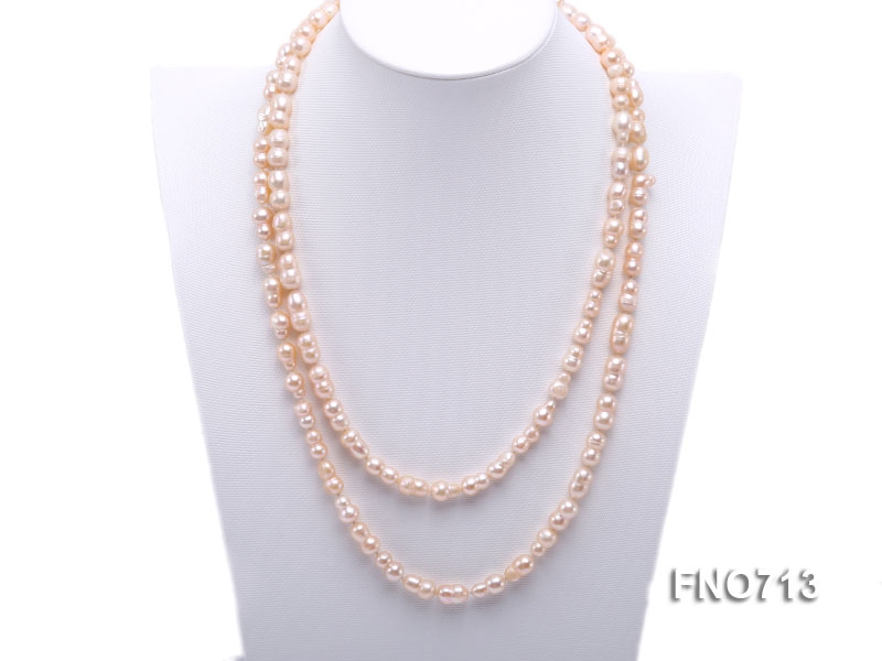 7.5*13.5mm natural pink peanut shape freshwater pearl necklace