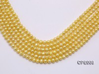 7mm Golden Round Freshwater Pearl String