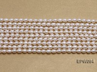 Wholesale 4.5×5.5mm Classic White Rice-shaped Freshwater Pearl String