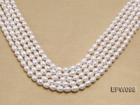 Wholesale 8.5×10.5mm Classic White Rice-shaped Freshwater Pearl String