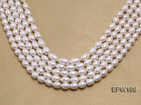 Wholesale A-grade 9x11mm Classic White Rice-shaped Freshwater Pearl String