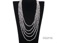 6mm natural flat white freshwater pearl necklace