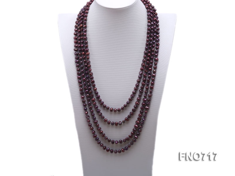8-9mm coffee color round freshwater pearl necklace