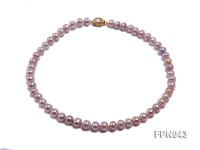 Classic 10mm Lavender Flat Cultured Freshwater Pearl Necklace