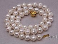 natural 7.3-8.5mm white round freshwater pearl single strand necklace