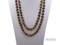 12.5mm square shape olive green freshwater pearl necklace