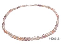 Classic 5-9.5mm Multi-color Oblate Freshwater Pearl Necklace