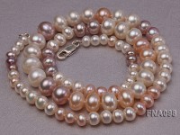 Classic 5-9.5mm Multi-color Oblate Freshwater Pearl Necklace