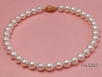 Charming Single-strand AAAAA-grade 12-13mm White Round Freshwater Pearl Necklace