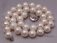 Classic 12-13mm AAA White Round Cultured Freshwater Pearl Necklace