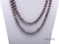 7-9mm grey round freshwater pearl necklace