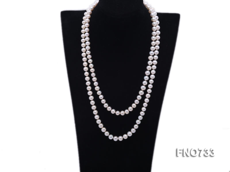 9mm natural white round freshwater pearl necklace