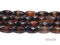 wholesale 13x30mm faceted black and red oval agate strings