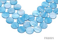 Wholesale 30mm Blue Disc-shaped Freshwater Shell String