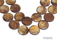 Wholesale 40mm Brown Disc-shaped Freshwater Shell String