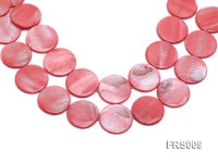 Wholesale 30mm Pink Disc-shaped Freshwater Shell String