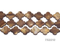 Wholesale 26mm Brown Flower-shaped Freshwater Shell String