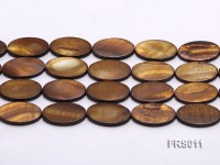 Wholesale 15x25mm Brown Oval Freshwater Shell String