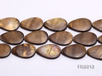 Wholesale 20x30mm Brown Teardrop Freshwater Shell String