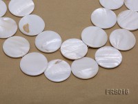 Wholesale 40mm White Disc-shaped Freshwater Shell String