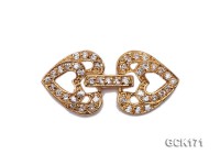 8*30mm Gold-plated Copper Clasp Inlaid with Shiny Zircons