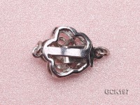 11mm Flower-shaped Gold-plated Copper Clasp Inlaid with Shiny Zircon