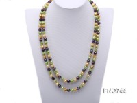 6mm multicolor flat freshwater pearl necklace