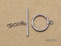 15*24mm White Gold-plated Toggle Clasp