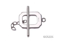 13*20mm White Gold-plated Toggle Clasp