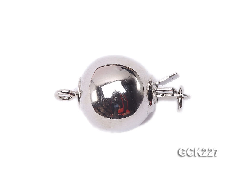12mm White Gold-plated Ball Clasp